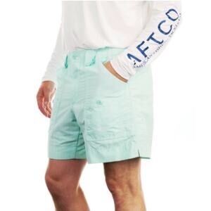AFTCO Cargo Mint Green Outdoor Original Fishing Short Relaxed Mid-Thigh Fit, 42